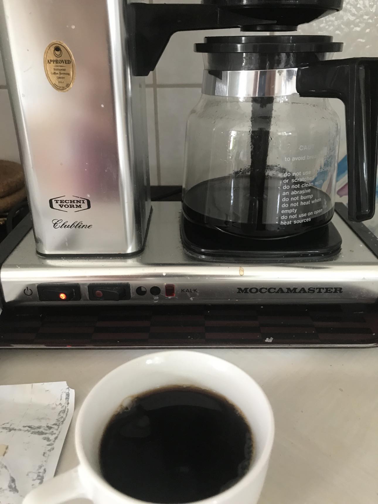 Första koppen kaffe på morgonen